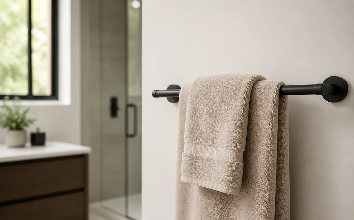 DuoRobe Double Robe Hook — detail and installation views