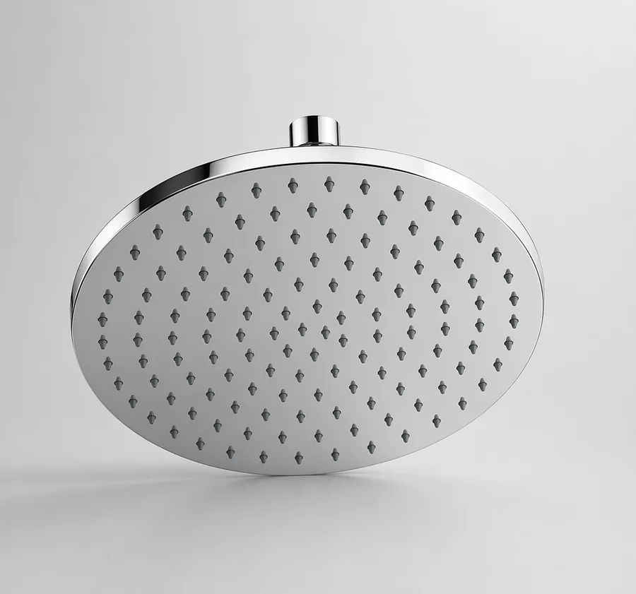 Ultra-thin 10 inch chrome rain shower head with silicone nozzles